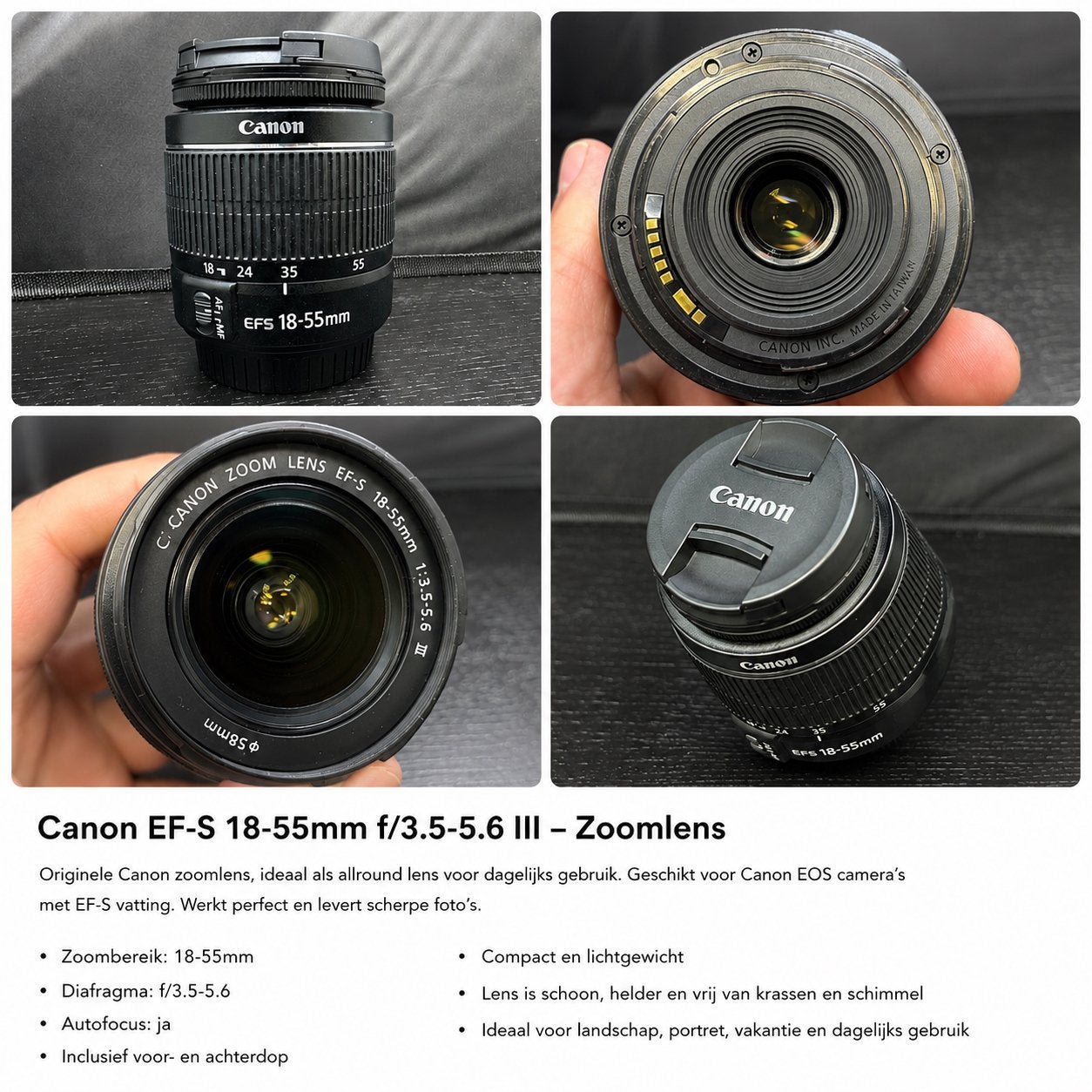 Canon EF-S 18-55mm f/3.5-5.6 III Zoomlens | Perfect, Verzenden, W, G, D