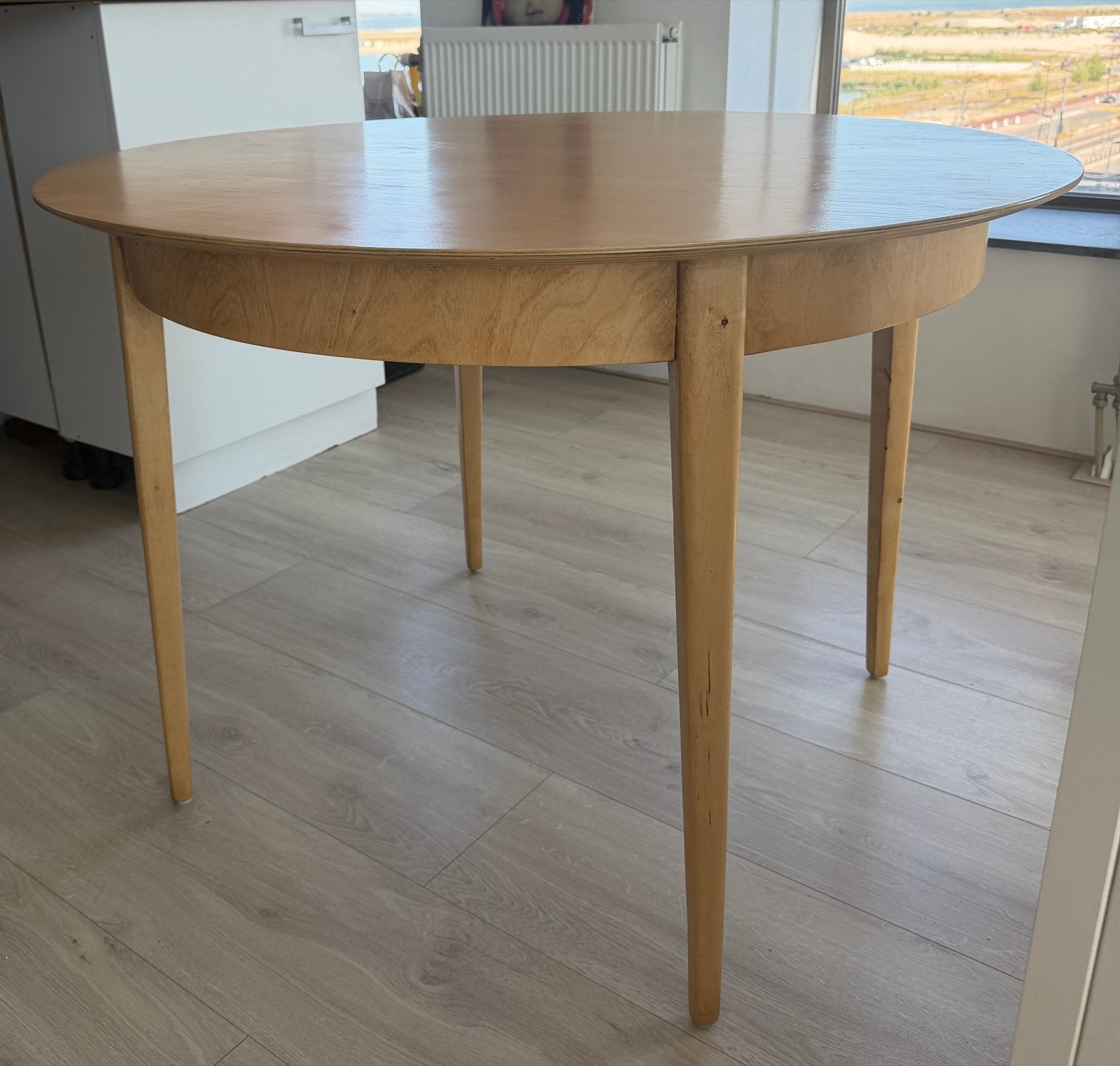 Ronde Pastoe Design tafel, Huis en Inrichting, Tafels | Eettafels, Ophalen, Gebruikt, 100 tot 150 cm, Rond