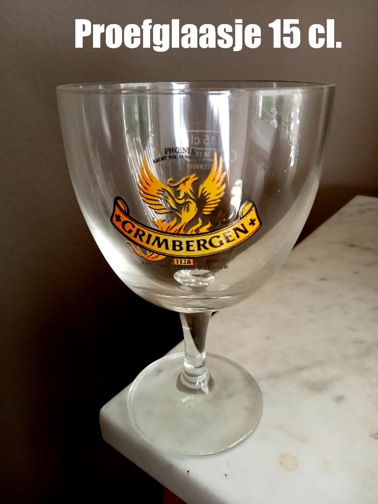 2 Grimbergen proefglaasjes 15 cl, Ophalen of Verzenden, Zo goed als nieuw, Glas of Glazen, Overige merken