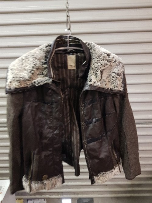 damesjas leer met stof boheme de luxe, Ophalen of Verzenden, 'T Olde Gre-j, Info@toldegrej.nl, Endepoelstraat 20f Didam