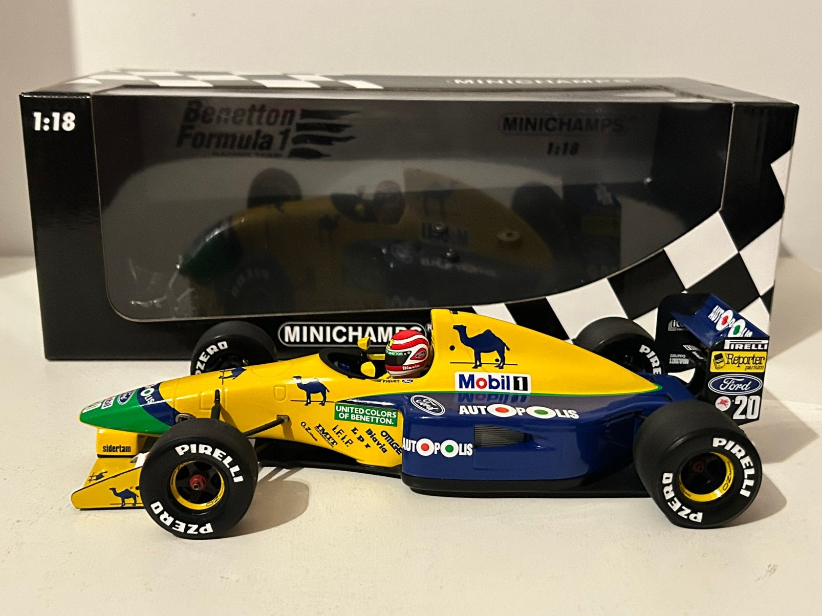 1:18 Minichamps Benetton B191 Nelson Piquet F1 1991, Ophalen of Verzenden, Zo goed als nieuw, Auto, MiniChamps