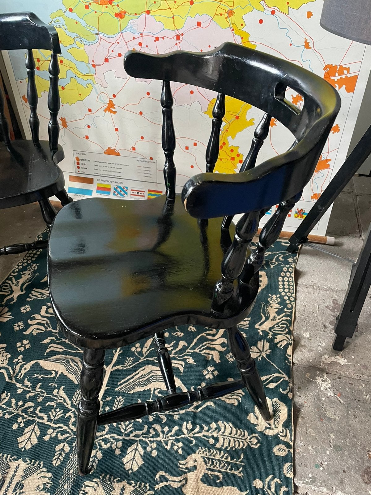 Windsor stoelen, Ophalen, Gebruikt, Zwart, Twee