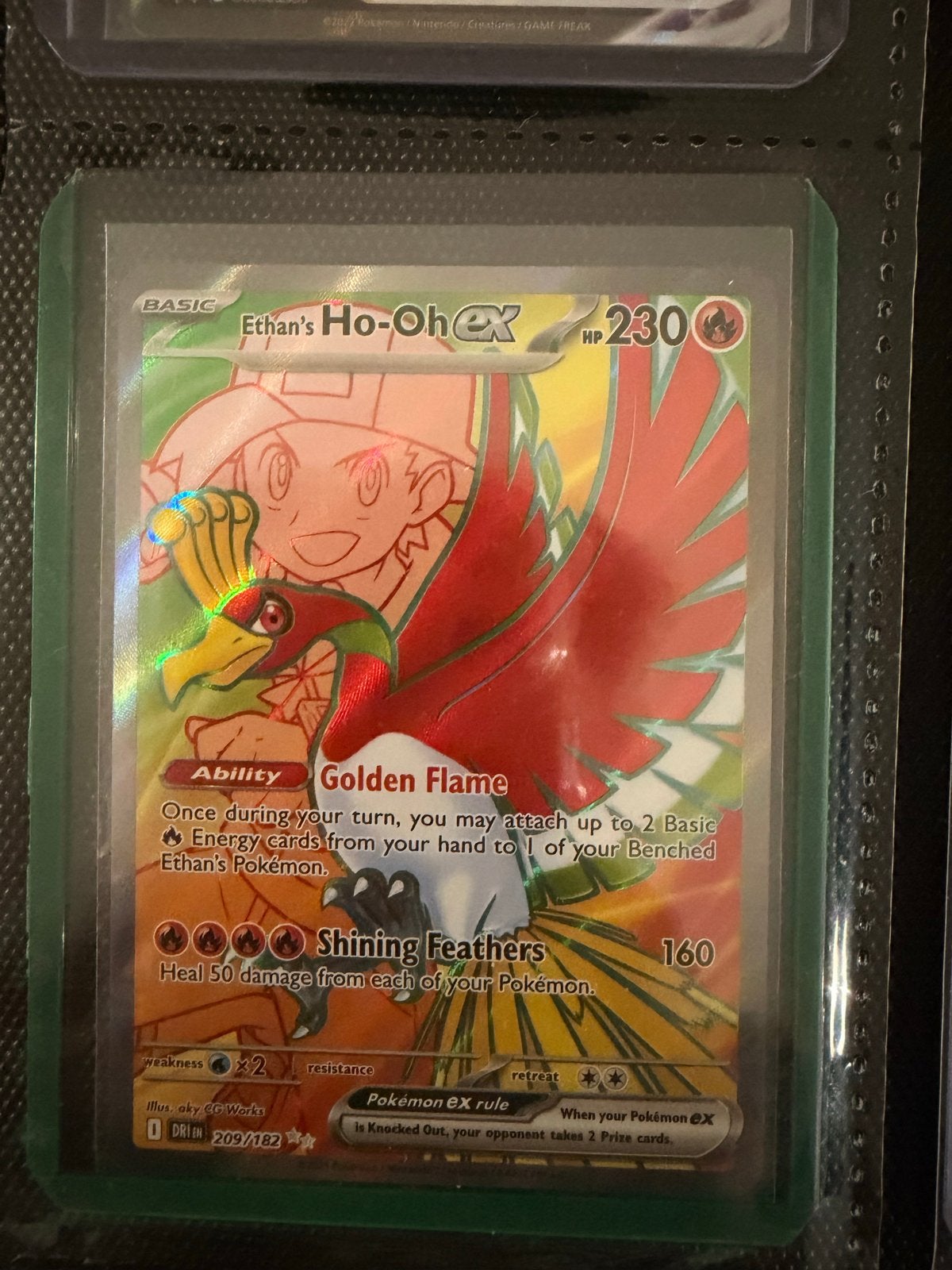 Pokémon TCG: Ethan's Ho-Oh ex (209/182) - Obsidian Flames, Ophalen, Zo goed als nieuw, Losse kaart, Foil