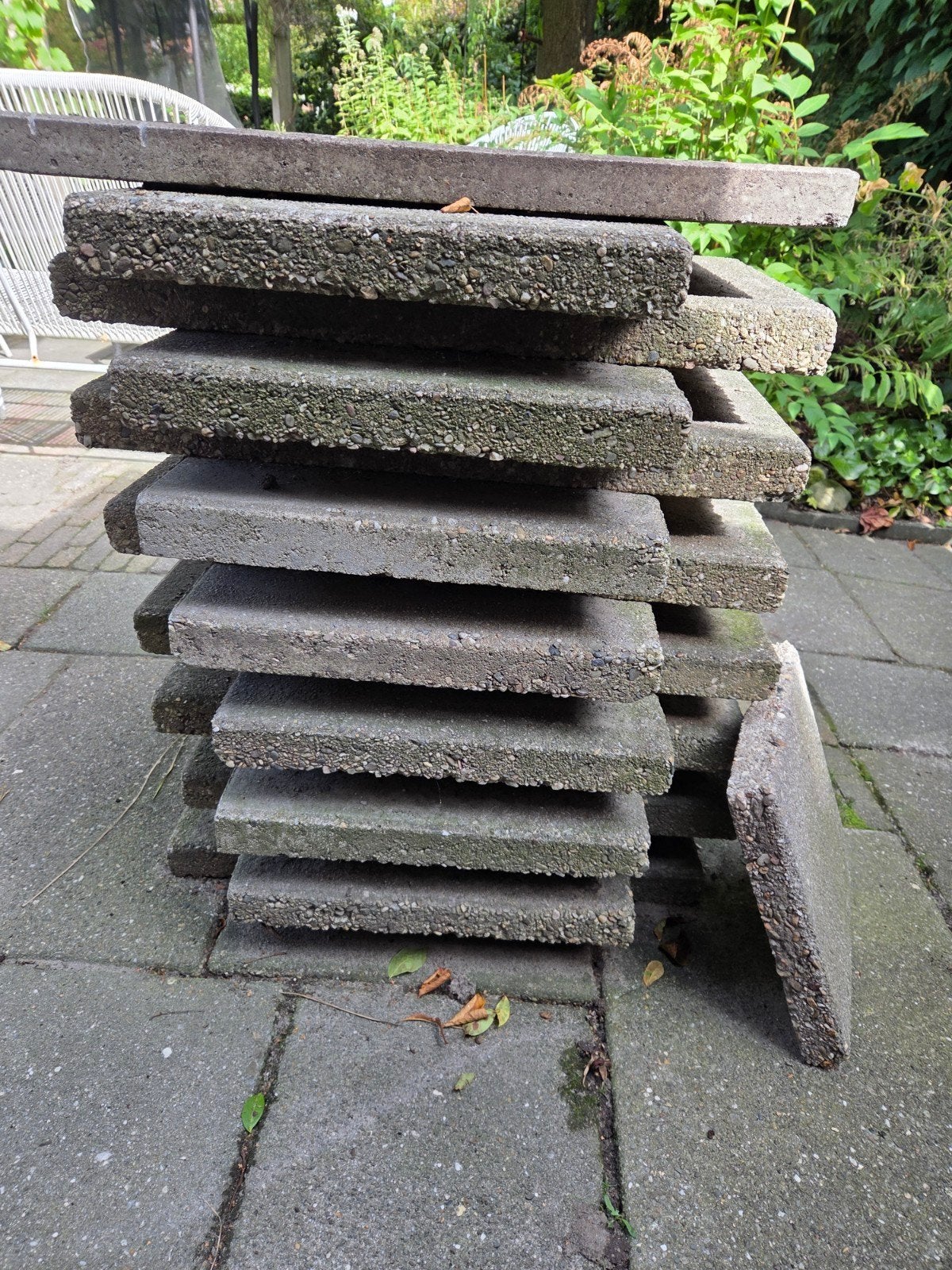 15 betontegels 40x60 cm, Tuin en Terras, Tegels en Klinkers, Ophalen, Gebruikt, 5 tot 10 m², Beton