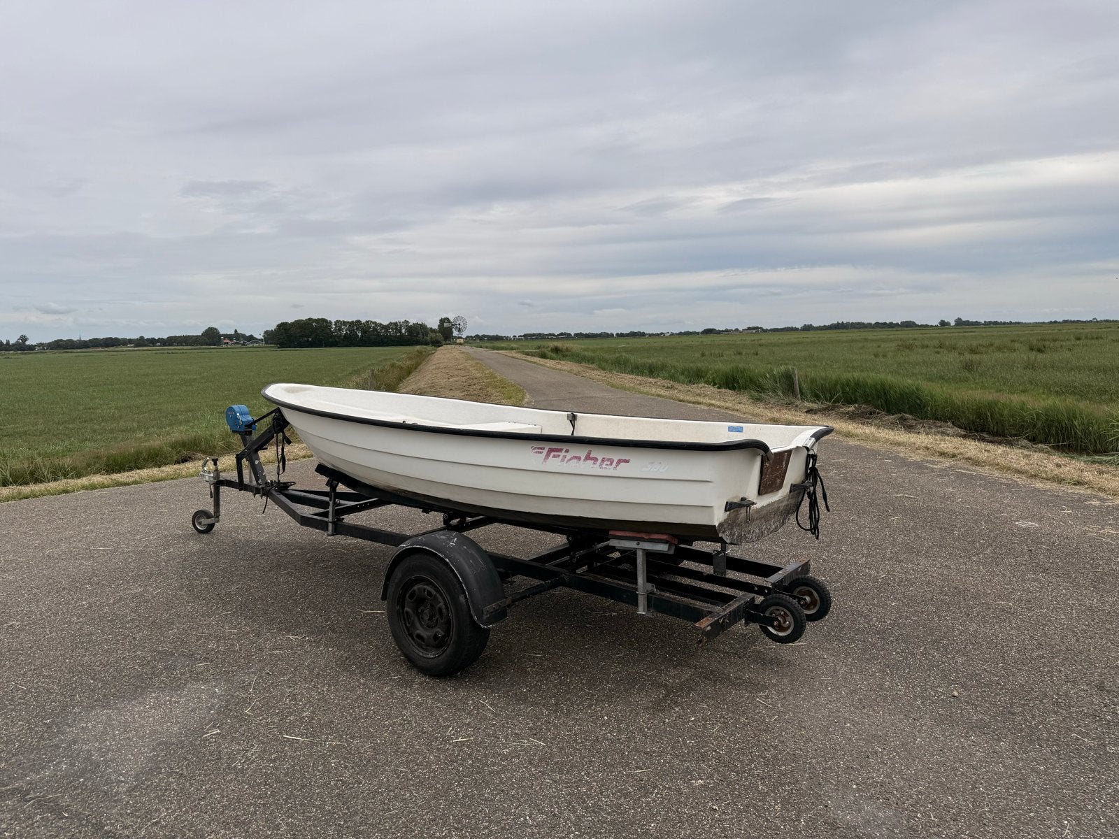 Fisher 380R boot met kanteltrailer, Watersport en Boten, Gebruikt, Inclusief trailer, Ophalen, Polyester/glasvezel