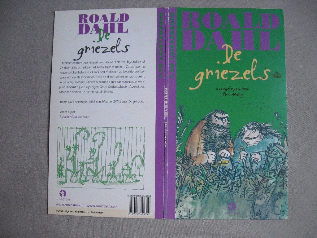 Roald Dahl - De griezels (1CD) voorlezer Jan Meng, Ophalen of Verzenden, Roald Dahl, Cd