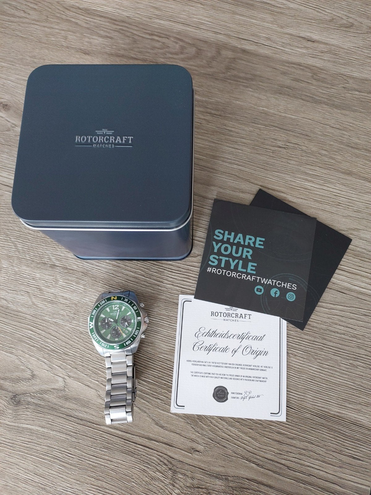 Mooi herenhorloge Rotorcraft Lisbon RC4001 Chrono, Overige merken, Staal, Staal, Polshorloge