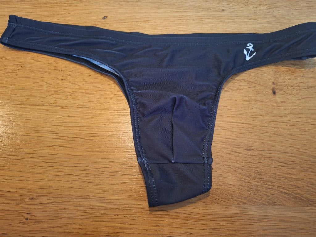 Zwarte zwemstring met ankerlogo maat M, Kleding | Heren, Badmode en Zwemkleding, Zwemslip, Maat 48/50 (M), Zwart, Verzenden