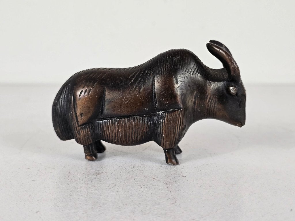 Beeld yak, brons, Tibet Nepal China, midden 20e eeuw, Ophalen of Verzenden