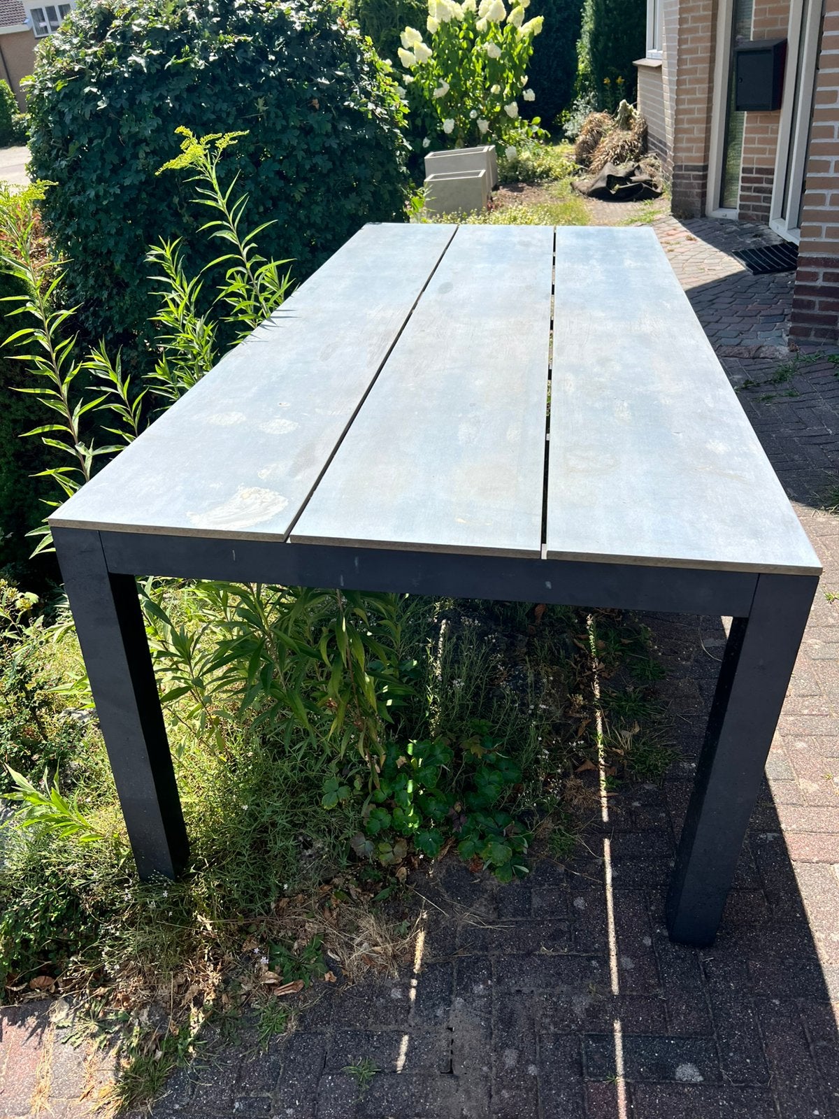 Gratis tuintafel, Tuin en Terras, Ophalen, Gebruikt, Rechthoekig, Hout