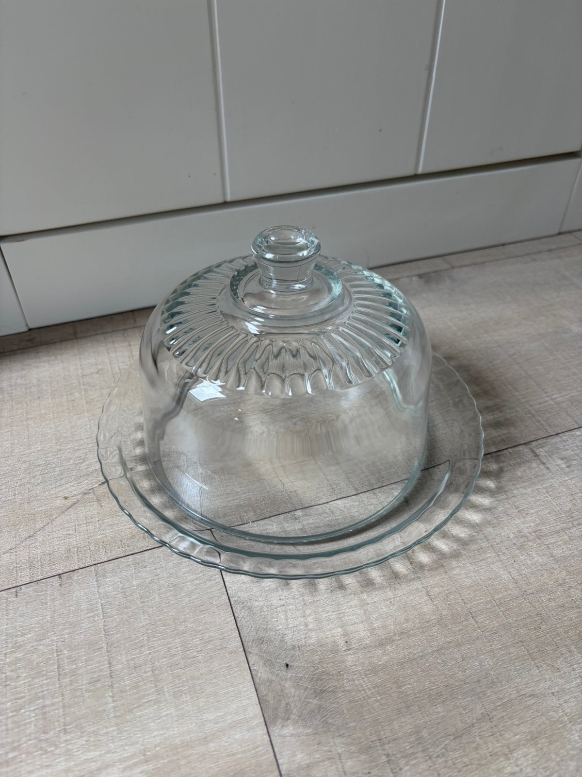 Glazen stolp 16,5cm doorsnede, 16 cm, Ophalen of Verzenden, Zo goed als nieuw, Geslepen
