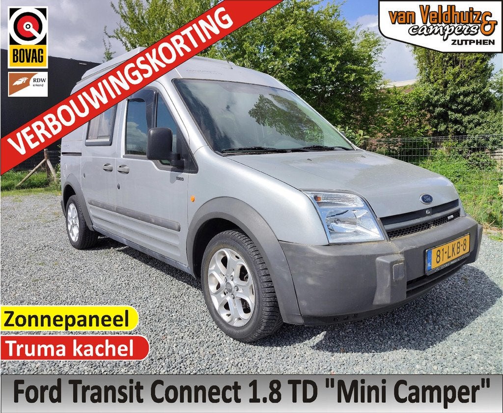 Ford Transit Connect "Mini Camper" L2H2 - 1.8 TD, Caravans en Kamperen, Campers, CampUniq, Buscamper of Camperbus, Bedrijf, Ford