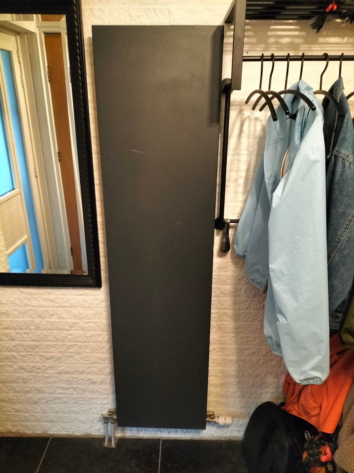 Moderne verticale radiator - Antraciet - Gebruikt, Ophalen, Gebruikt, Radiator