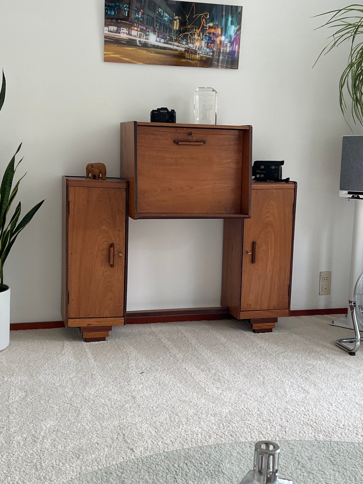 Vintage secretaire/bureau met opbergruimte, Antiek en Kunst, Ophalen