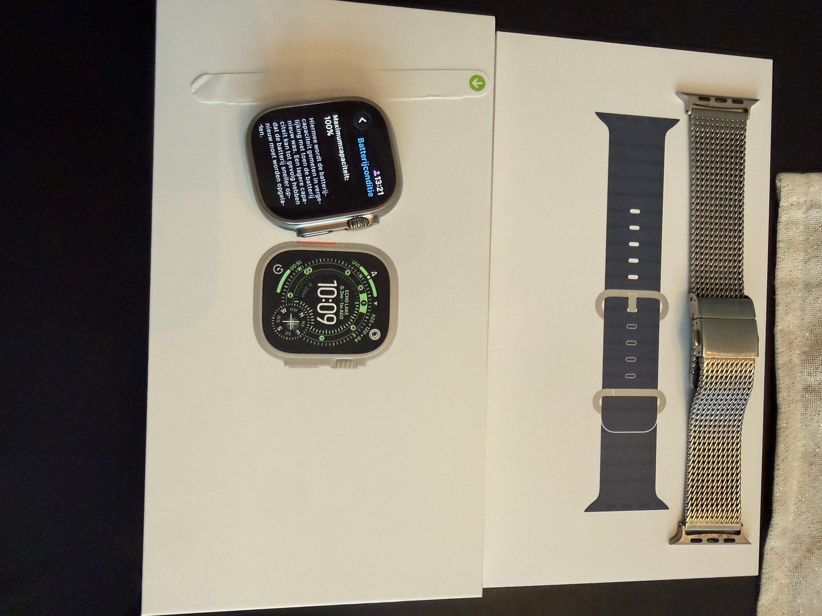 Apple Watch Ultra 3 Cellular 49mm Natural Ocean Band, Ophalen, Afstand, IOS, Zo goed als nieuw