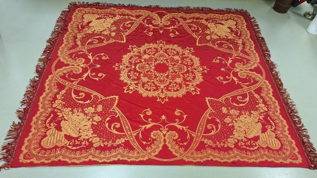 * Vintage Sprei van zijde, *, Gebruikt, Meerkleurig, Overige materialen