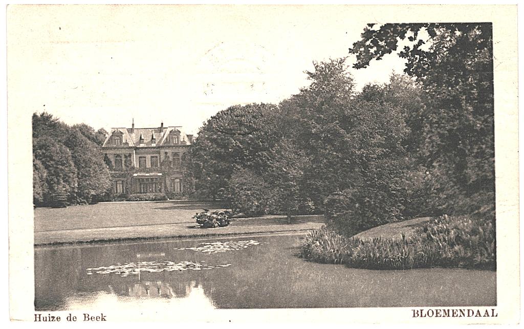 700103	Bloemendaal	Huize de Beek	1920	Gelopen met postzegel