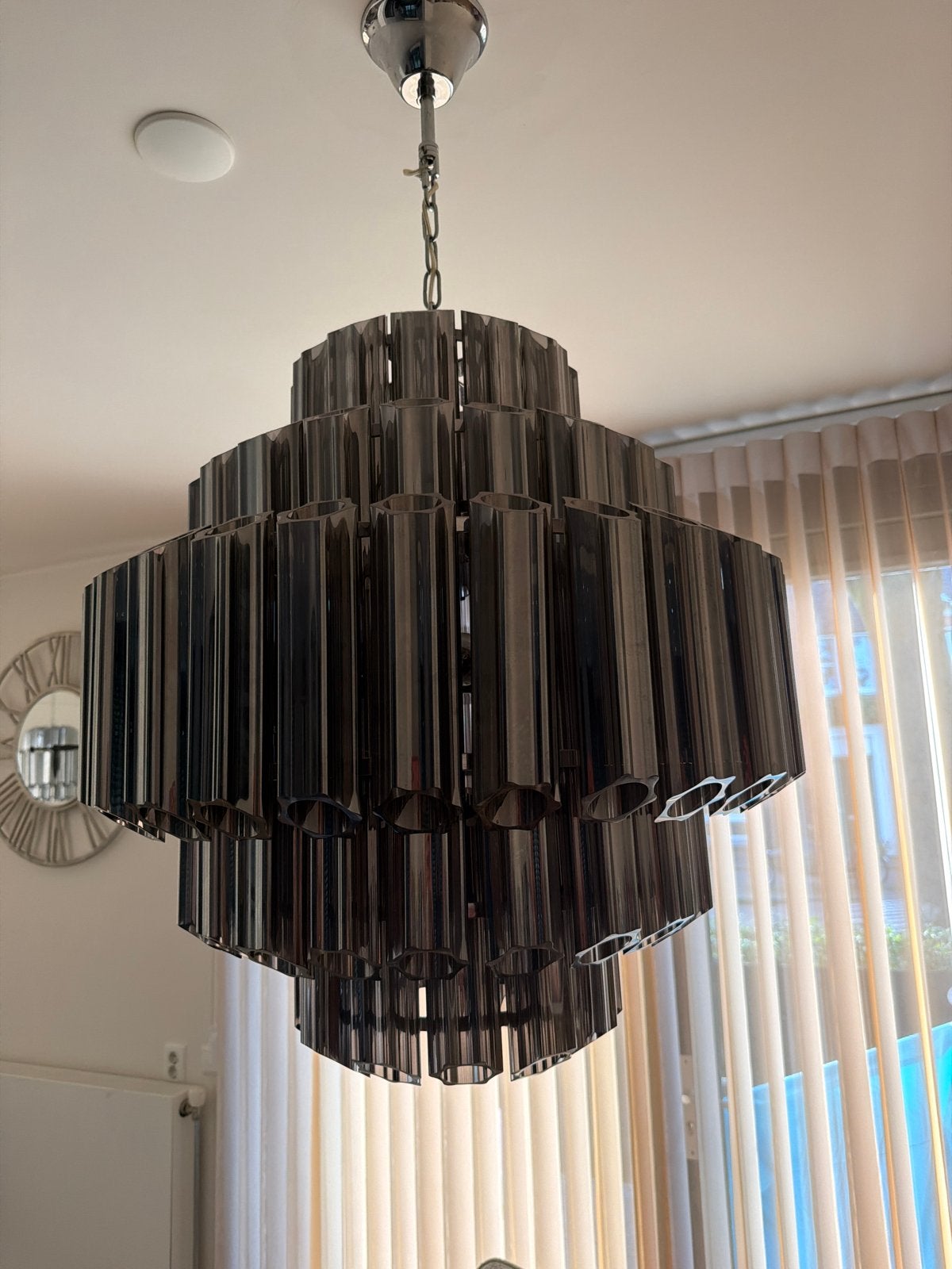 Hele set Richmond Moderne hanglamp met chromen afwerking, Ophalen of Verzenden, Zo goed als nieuw, Metaal, E27 (groot)
