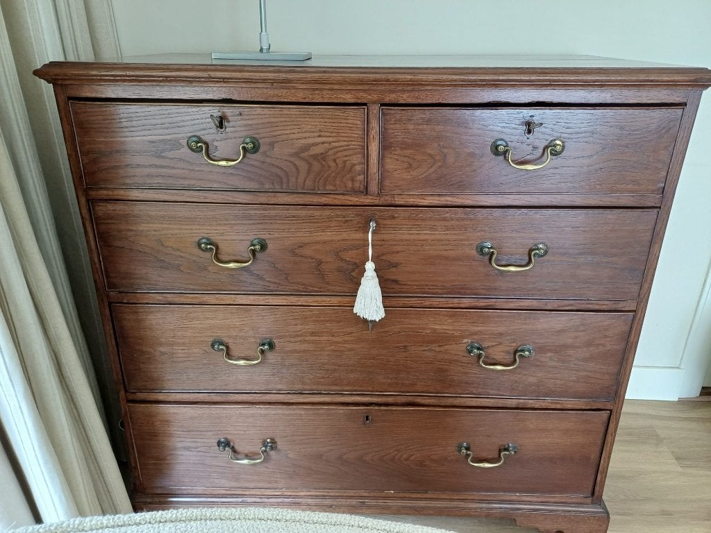 Antieke Engelse Eiken Commode / Ladenkast (18e/19e Eeuw), Ophalen