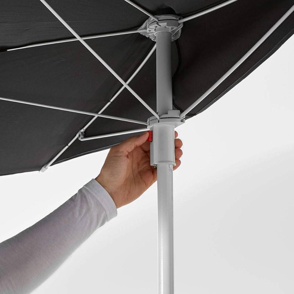 IKEA FLISÖ Balkonparasol Zwart (3x) met Voet, Ophalen, Zo goed als nieuw, 1 tot 2 meter, Stokparasol