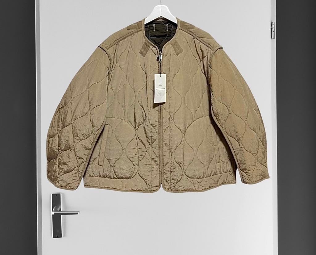 Zara - Gewatteerd jack, (L), Verzenden, Nieuw, Maat 42/44 (L), Beige
