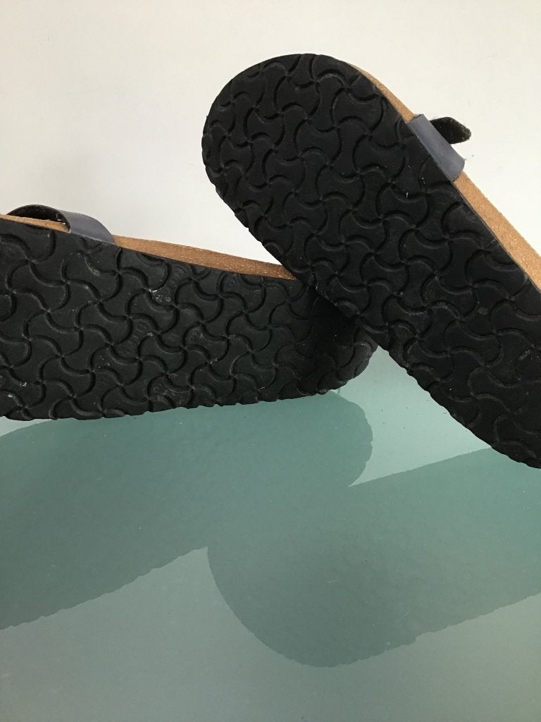 Birkenstock Piazza 40 grijze slippers | Gratis verzenden, Kleding | Dames, Schoenen, Slippers, Verzenden, Zo goed als nieuw, Grijs