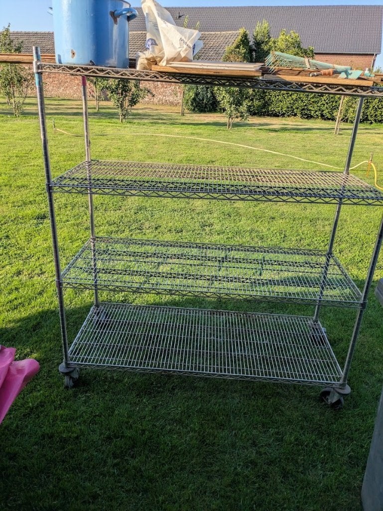 rek met wielen etagerek voorraadrek, Huis en Inrichting, Ophalen, Gebruikt, Metaal, Cd's