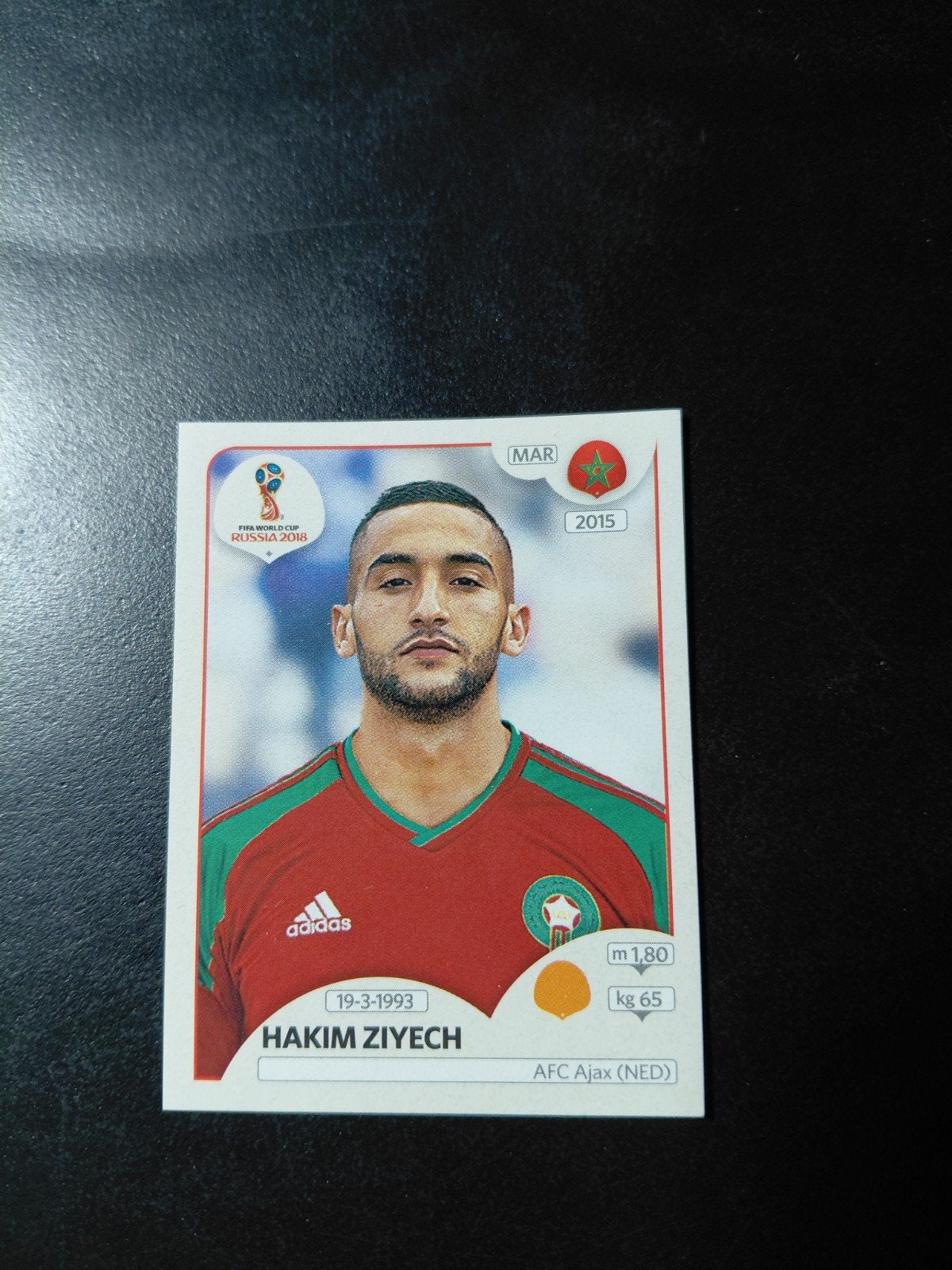 Hakim ziyech (marokko) panini wk 2018, Ophalen of Verzenden, Nieuw, Buitenlandse clubs, Poster, Plaatje of Sticker