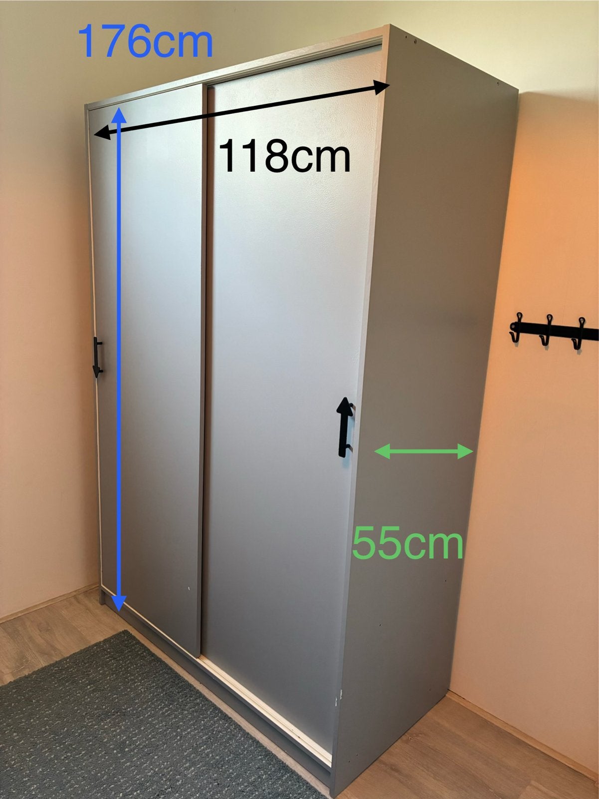 Ikea Kledingkast Kleppstad, Ophalen, Met plank(en), Gebruikt, 100 tot 150 cm