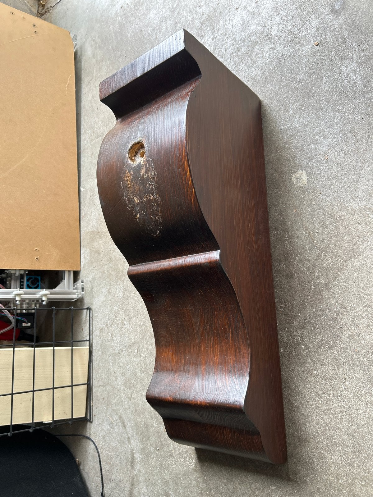 Antieke houten console/plankdrager - Donkerbruin, Ophalen of Verzenden