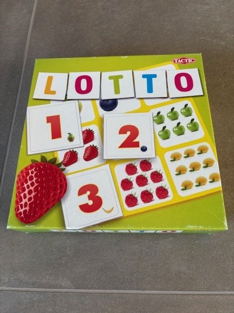 Lotto spel cijfers en fruit, Ophalen