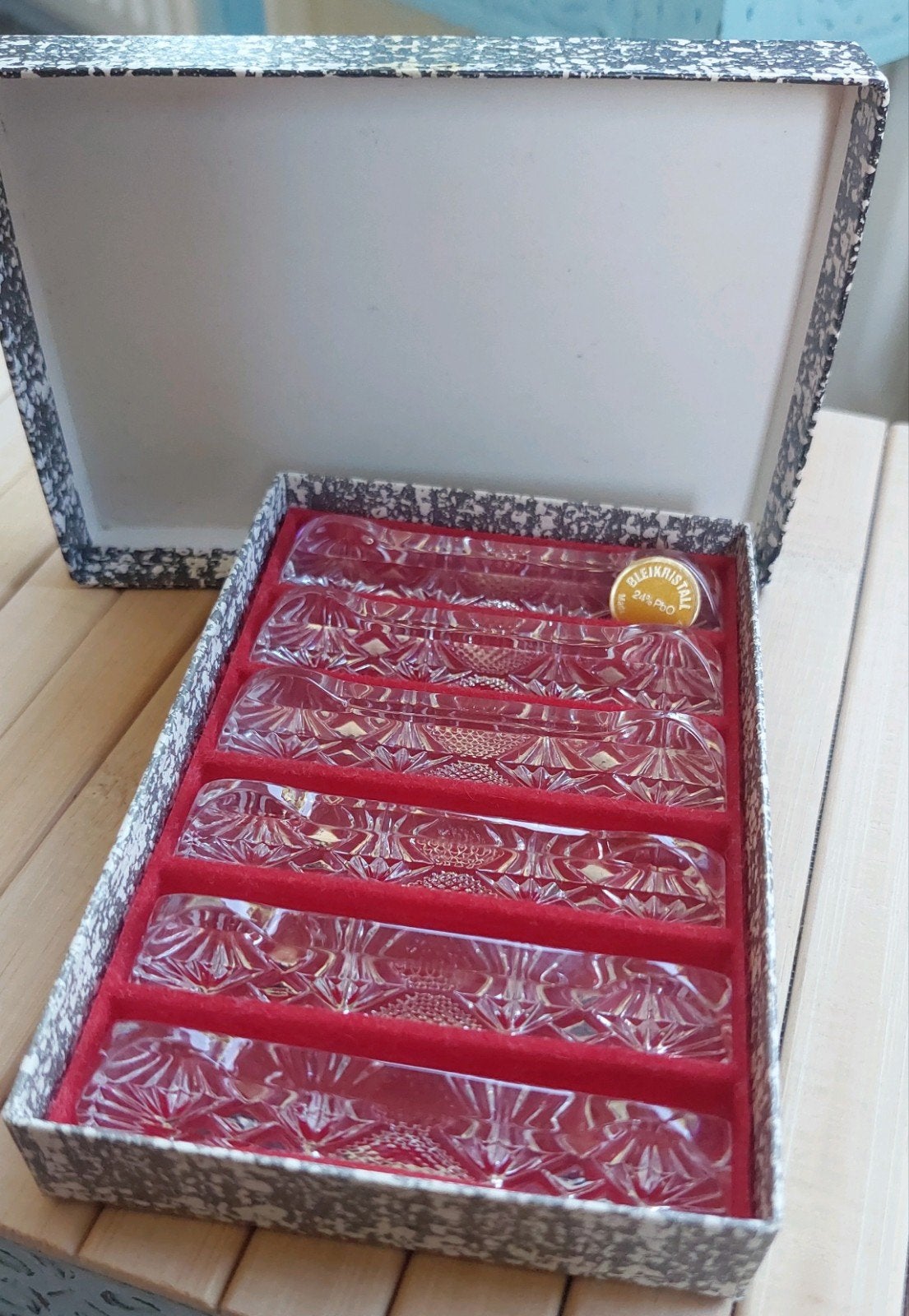 Bleikristall Kristallen Glazen Gebogen besteklegger., Ophalen of Verzenden