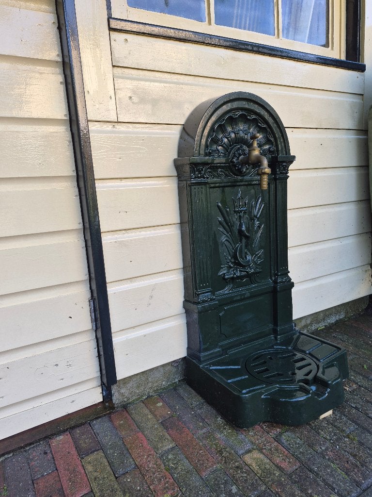 Tuinfontein, waterkraan, waterornament, Tuin en Terras, Waterpartijen en Fonteinen, Ophalen, Gebruikt, Aluminium, Waterornament