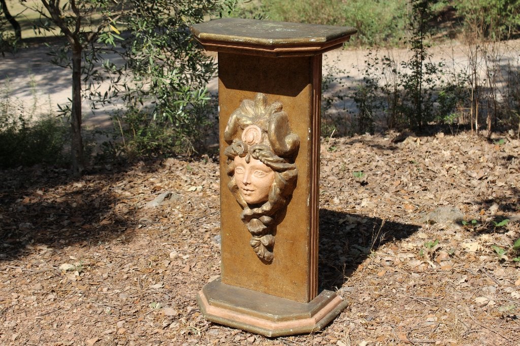Brocante - Zeer bijzondere zuil met Medusa!, Ophalen, Gebruikt