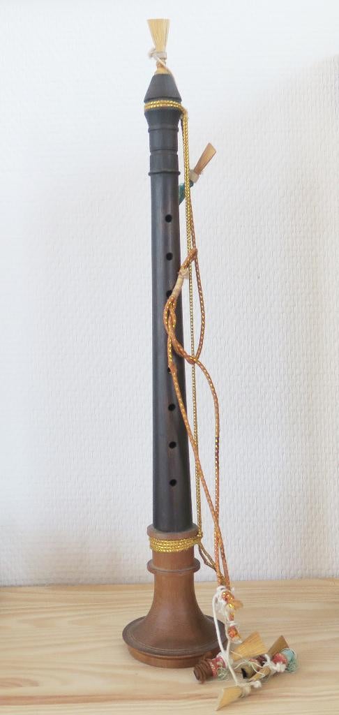 Houten dubbelriet instrument, Schalmei., Muziek en Instrumenten, Blaasinstrumenten | Overige, Ophalen of Verzenden, Zo goed als nieuw