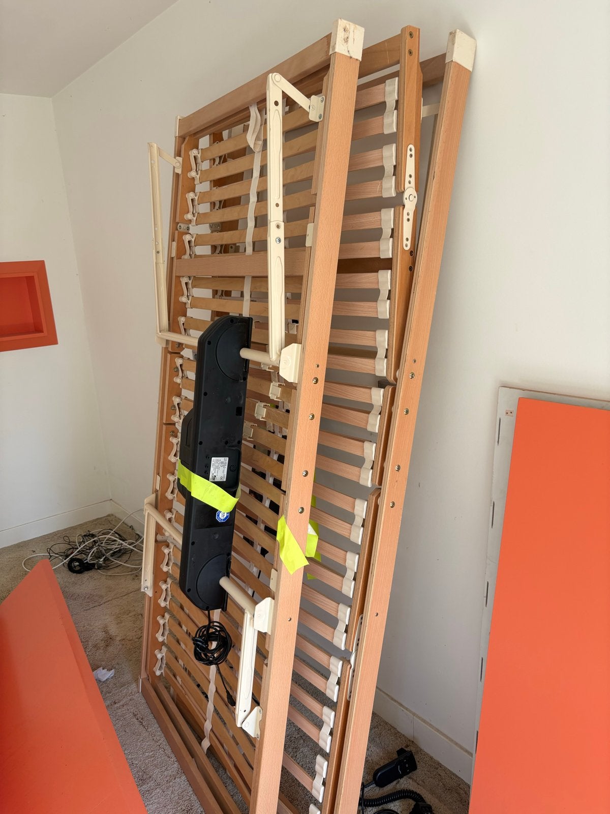 Elektrische lattenbodem 90x200 cm met Dewert DUO 6 motor, Ophalen, 90 cm, Overige kleuren, Tweepersoons