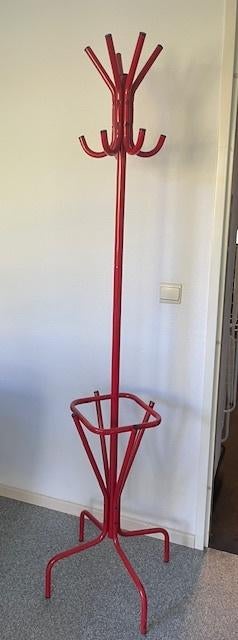 Retro kapstok rood, Ophalen, Zo goed als nieuw, Metaal, Staande kapstok