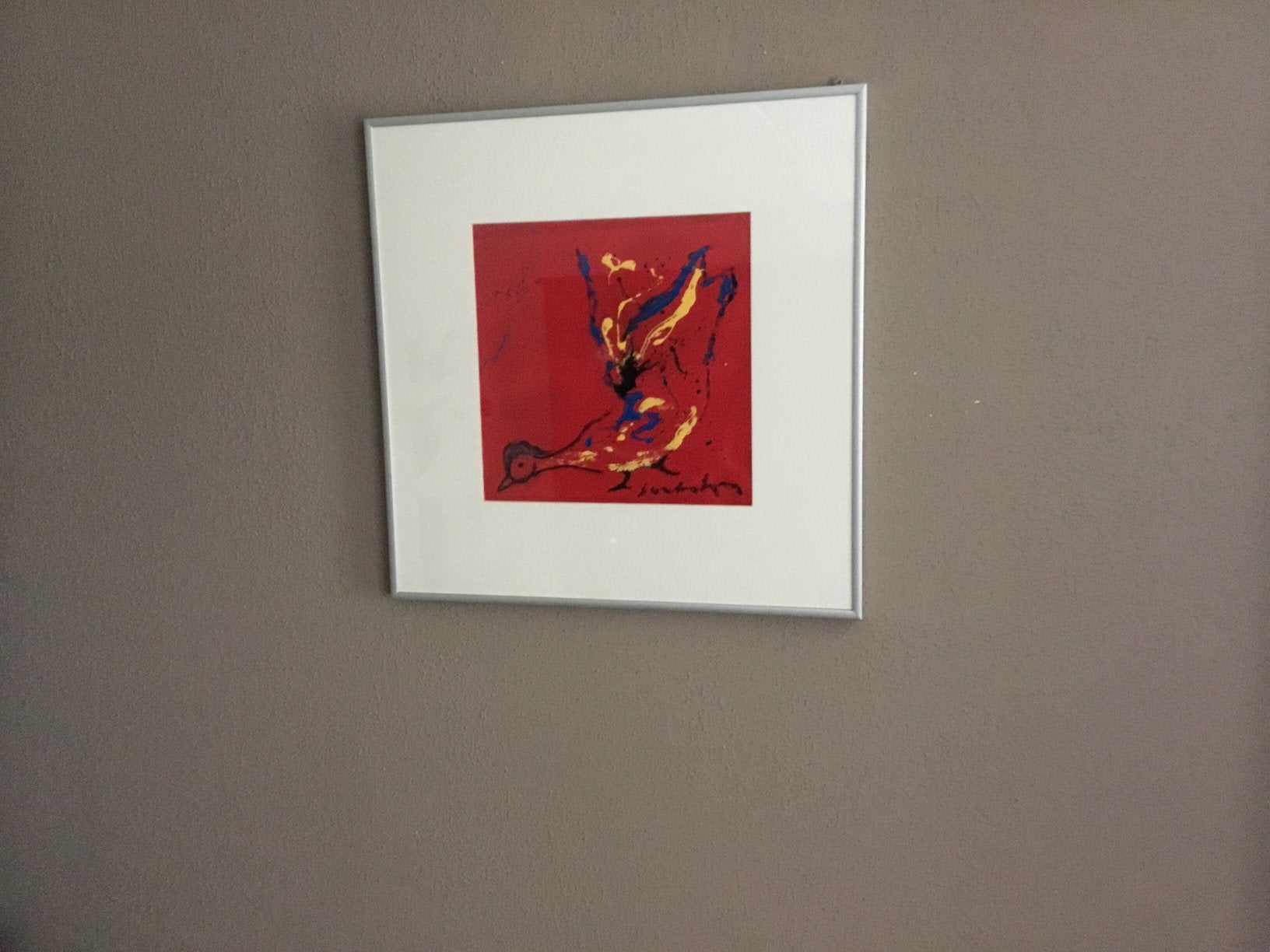 Schilderij op doek achter glas, Ophalen