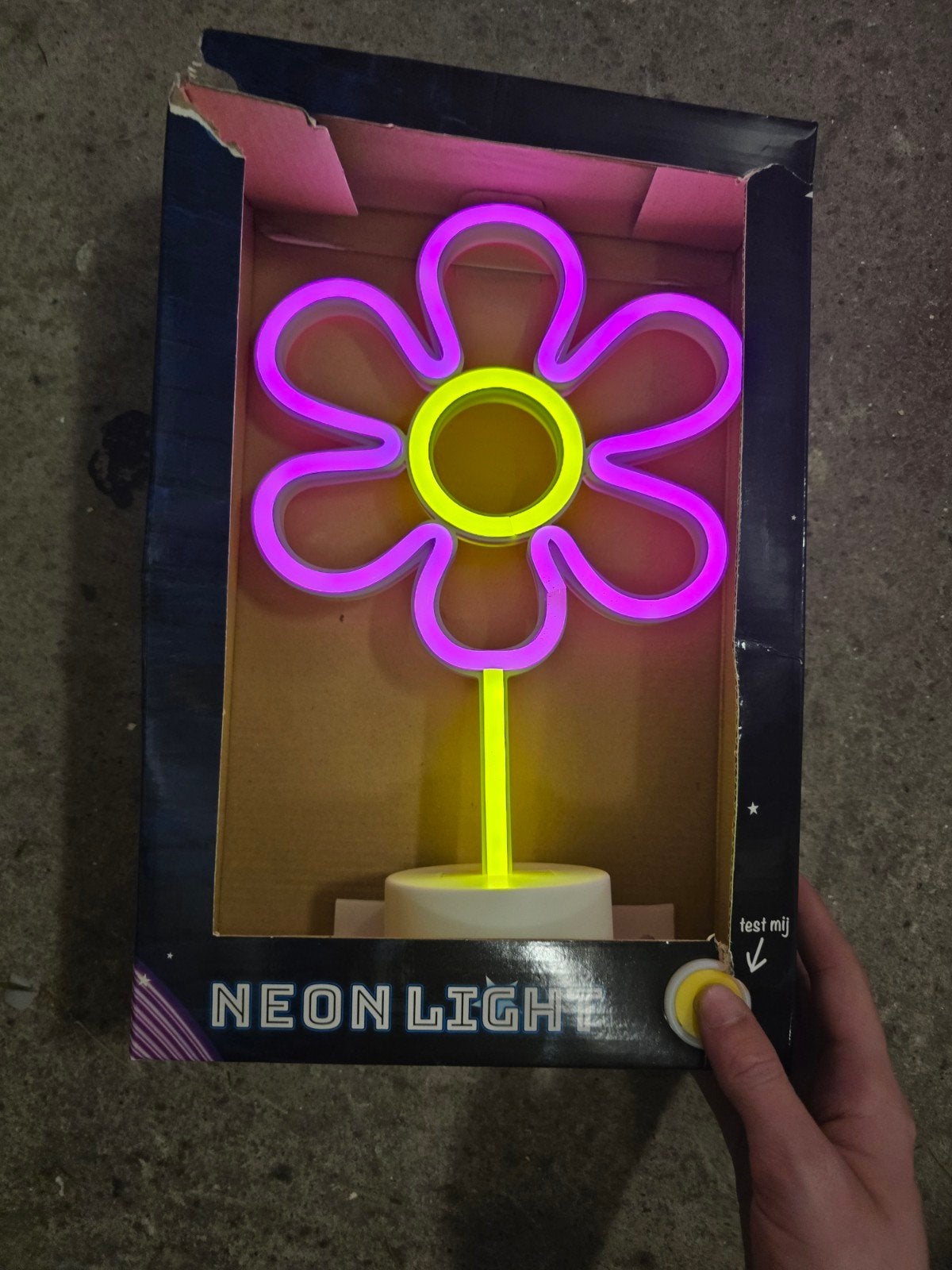 Neon Bloemenlamp - Paars en Geel LED, Overige merken, Kunststof, Meerkleurig, Nieuw