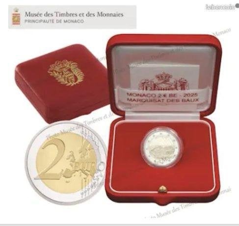 2 Euro Monaco 2025 - BAUX - PROOF - in Doosje + Cert., Verzenden, Monaco, 2 euro, Losse munt