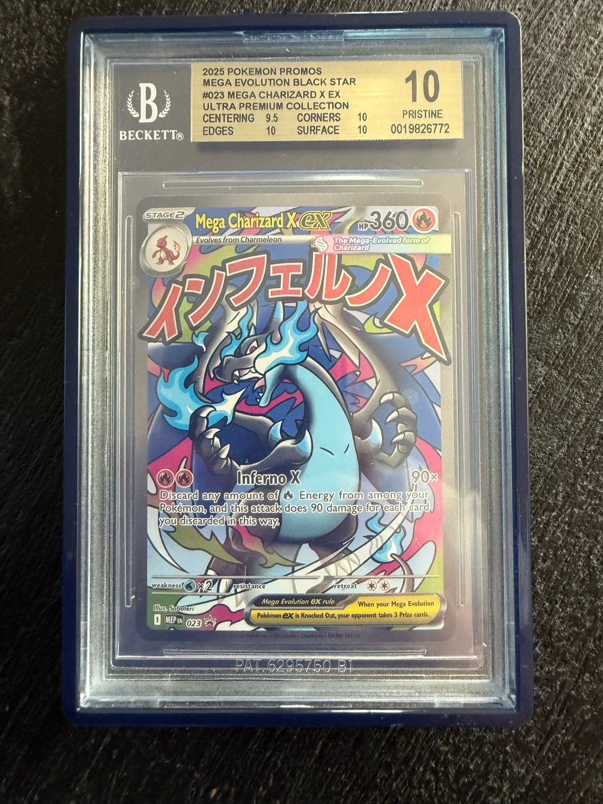 Mega Charizard X EX Pokémon Kaart - Beckett BGS 10 Pristine, Ophalen of Verzenden, Nieuw, Losse kaart