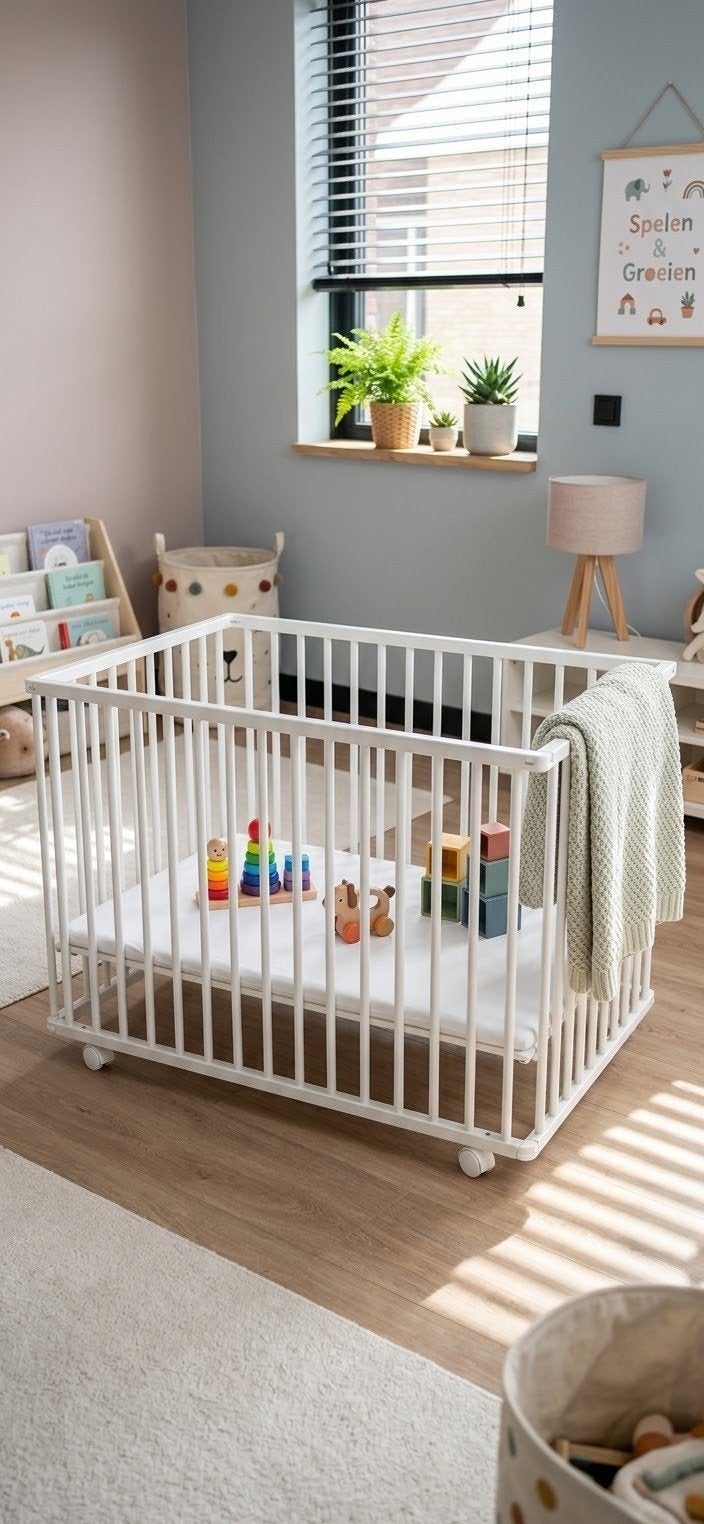 Petit Amelie baby box zebre 100x75, Kinderen en Baby's, Ophalen, Zo goed als nieuw, Rechthoekig, In hoogte verstelbaar