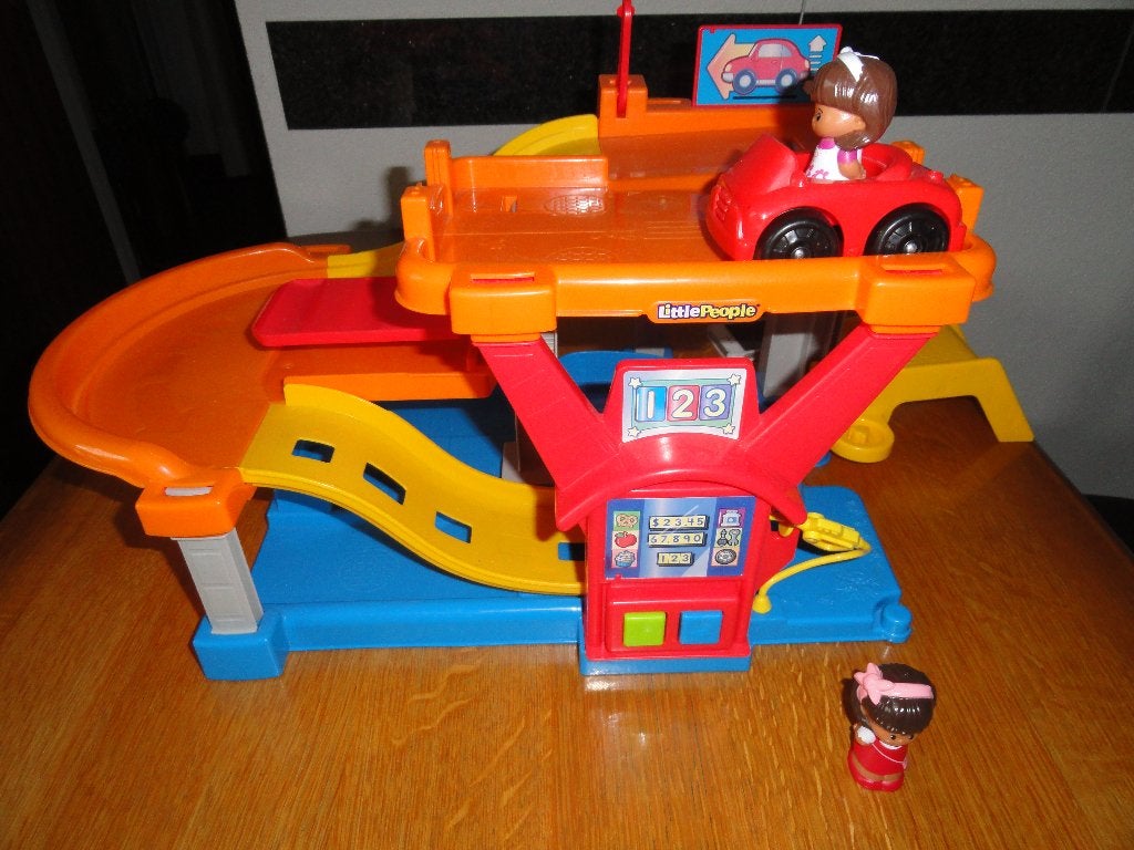 Fisher-Price Little People Rolling Ramps Garage - Autocentre, Kinderen en Baby's, Speelgoed | Fisher-Price, Ophalen, Zo goed als nieuw