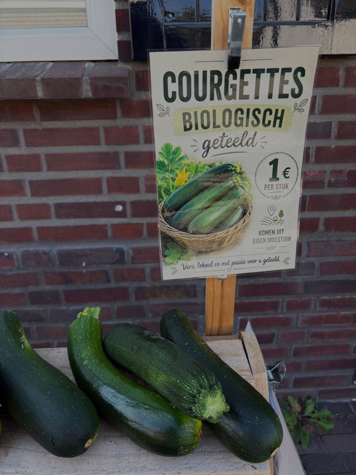 Biologische Courgettes, Ophalen