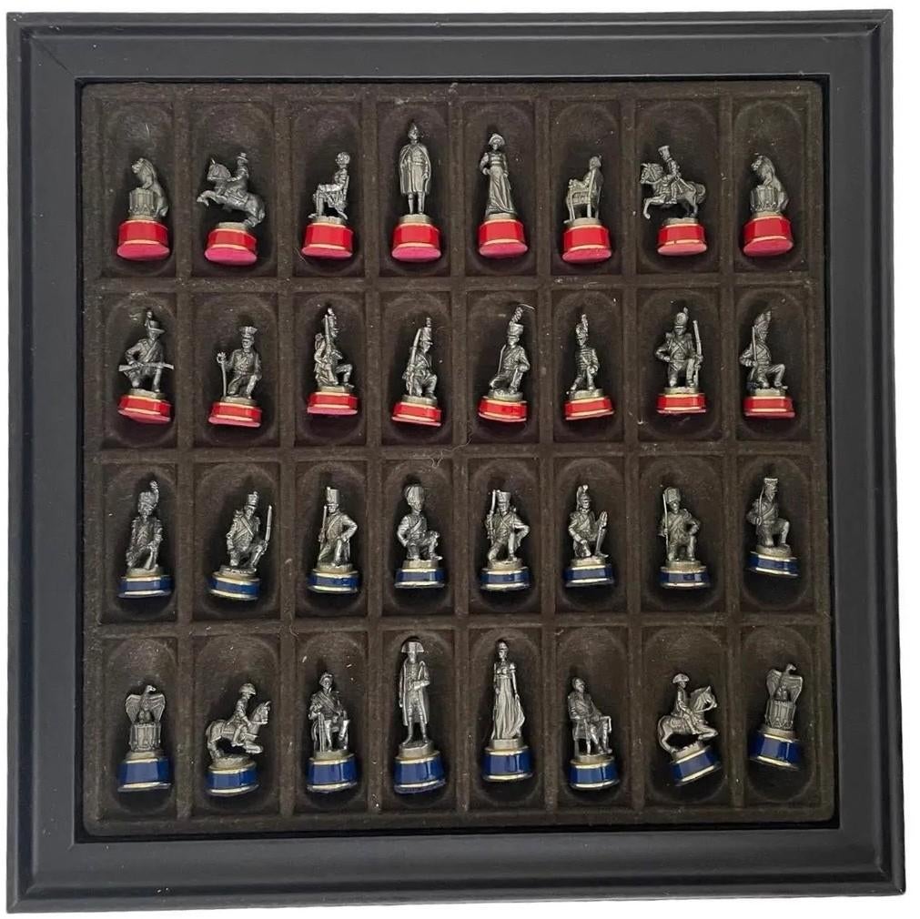 Franklin Mint napoleon slag bij Waterloo schaakspel compleet, Ophalen of Verzenden, Zo goed als nieuw