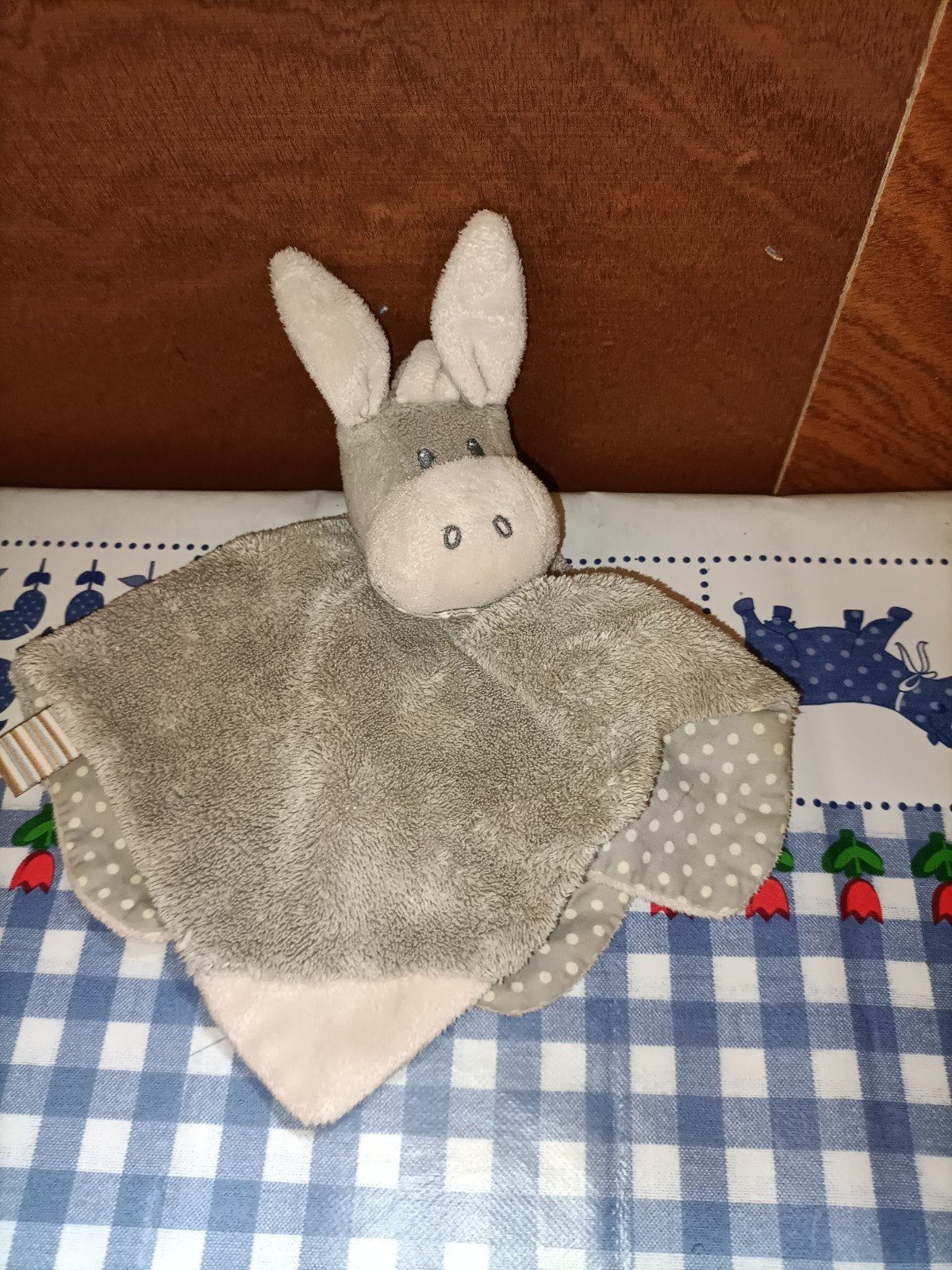 Nattou paard / ezel knuffeldoekje grijs, Ophalen of Verzenden, Zo goed als nieuw