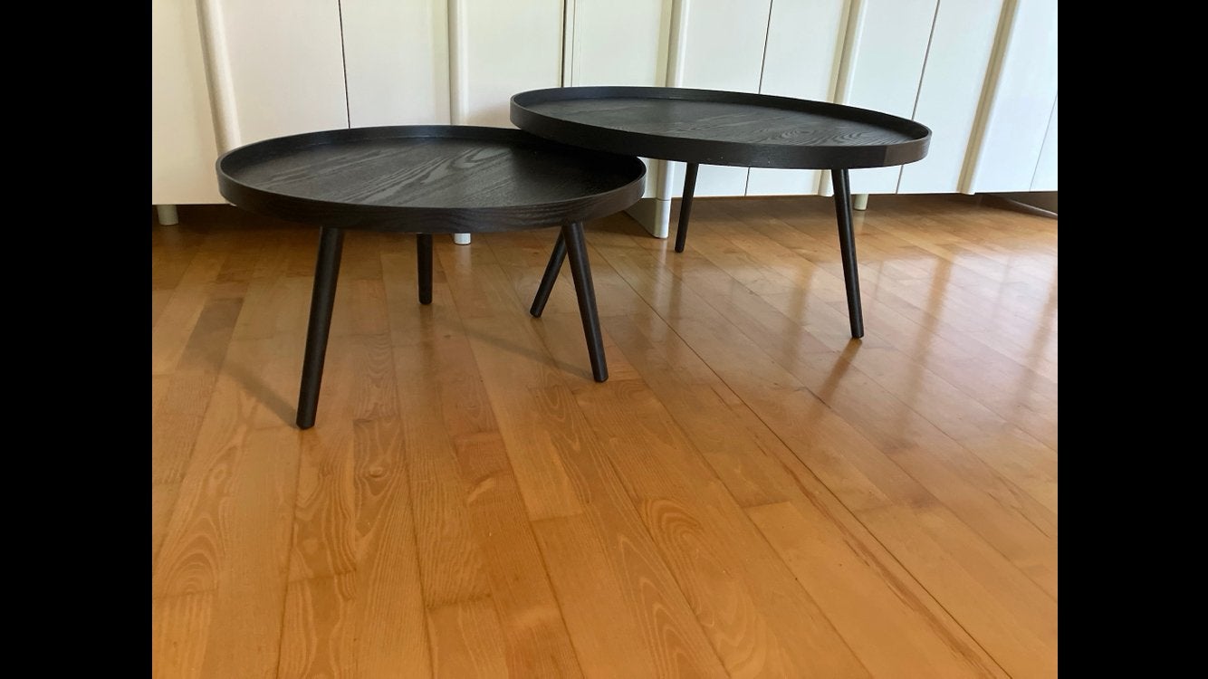 Woood Mesa bijzettafeltjes - Set van 2, Ophalen, Minder dan 45 cm, Gebruikt, Rond