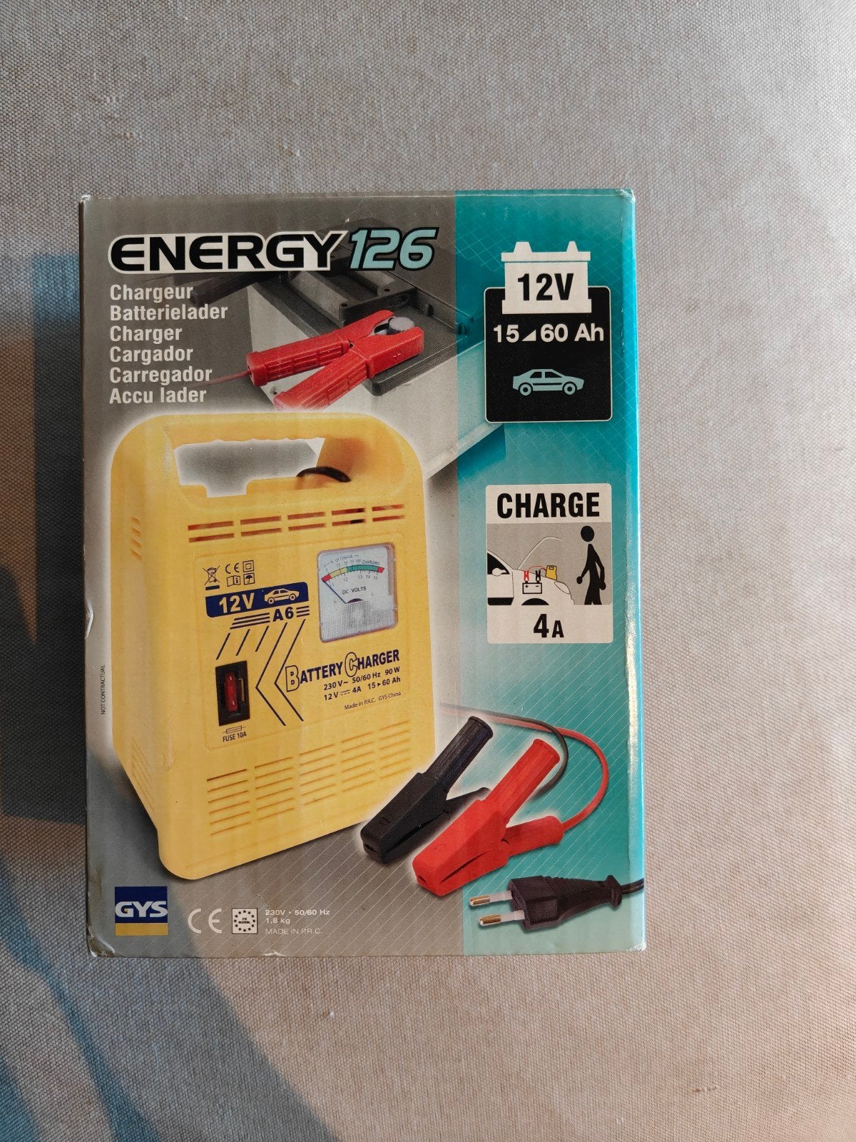 GYS Energy 126 Acculader Auto Batterij Oplader 12V 15-60Ah, Ophalen of Verzenden, Nieuw