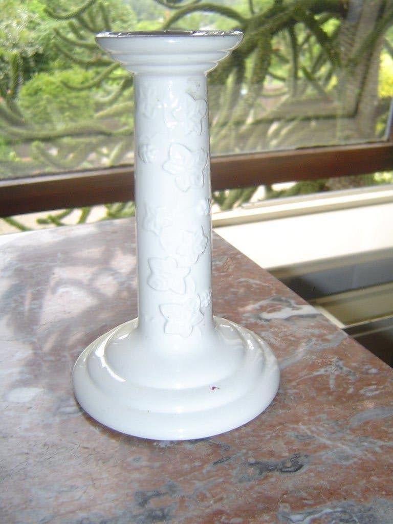 witte kandelaar, Ophalen of Verzenden, Overige materialen, Kandelaar