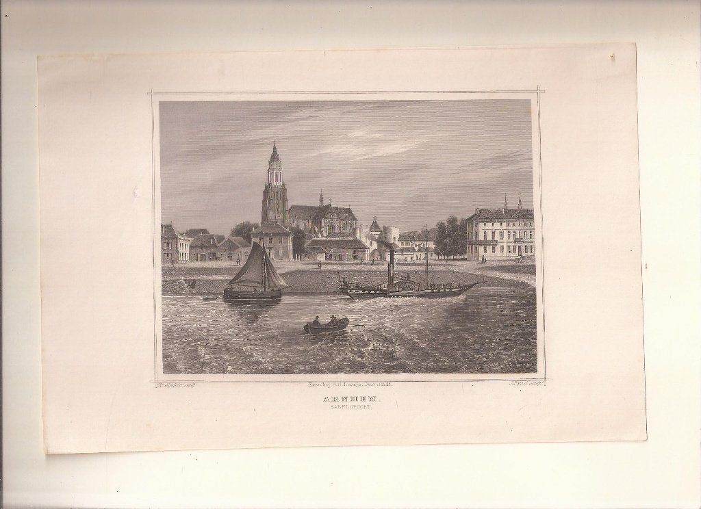 ARNHEM Sabelspoort - Terwen staalgravure 1858